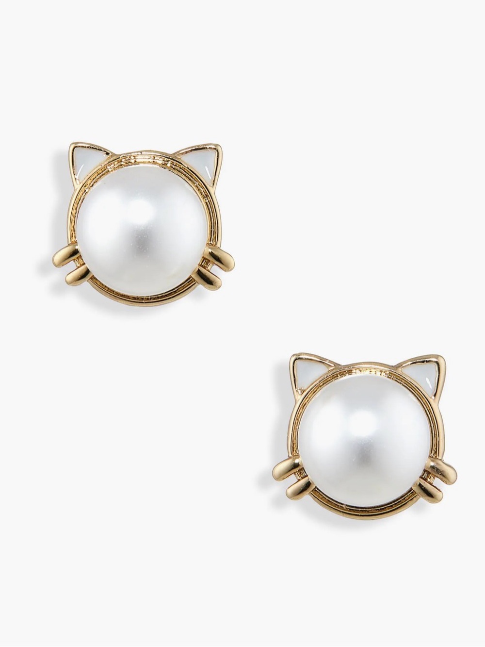 Kate Spade  pearl cat stud earrings